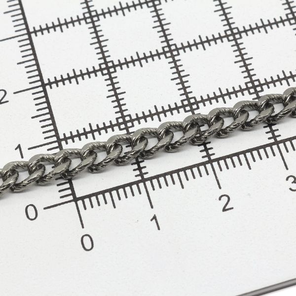 Цепь алюминиевая 5,9 мм, 4,2 мм, боб(10 м) (чер.никель) K18315