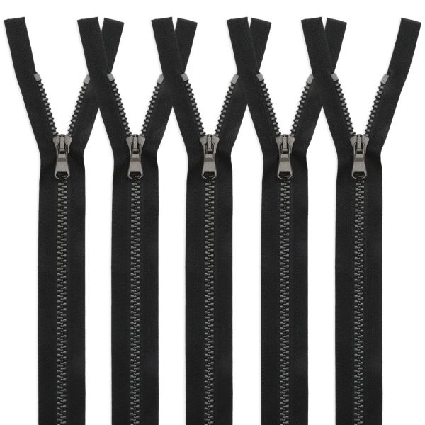 Молния трактор Arta Т6 (6 мм) 1 зам., н/раз., 18 см, (2075) NOIR 077 черный/997 старое серебро, 10 шт