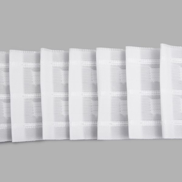 Лента (тесьма) шторная: сборка параллельная (1:2) 65 мм / 100 метров, равномерная