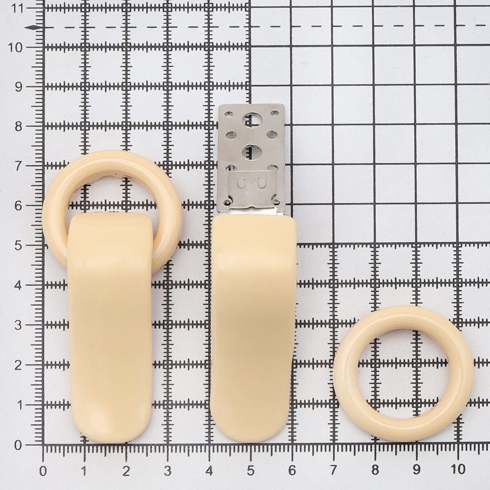 Крючок шубный PQ 55 мм, 4 шт, бежевый