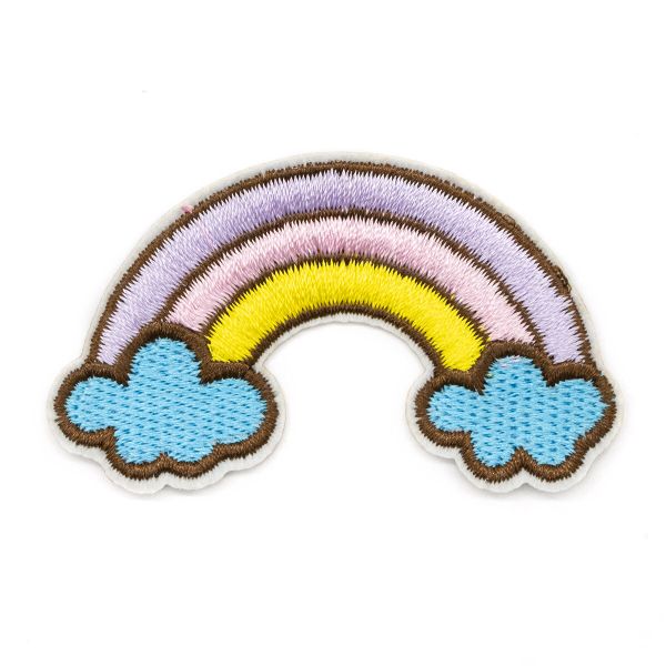 Термоаппликация Жёлто-розовая радуга в облаках, 3,9х6,2см, Hobby&Pro