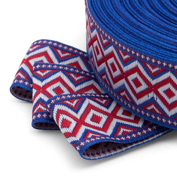 Лента (тесьма) жаккардовая 32.0 мм / 25±1 метров, рис. 9496, (6 синий) С1853Г17