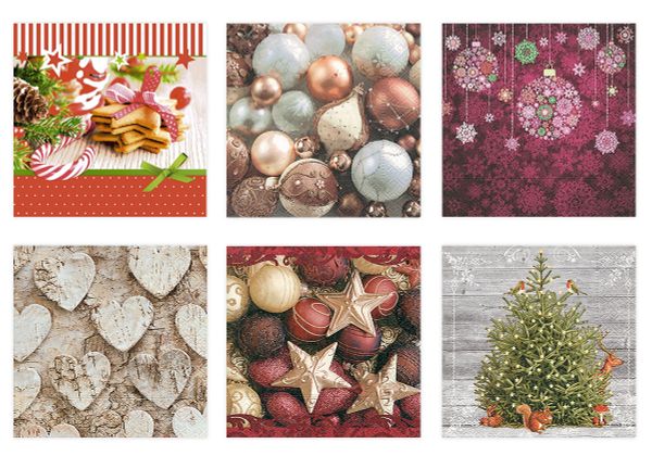 Салфетки для декупажа ассорти №0823-04, 6 шт, Новогодний колорит, Love2art №0823-04