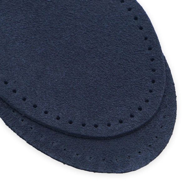 Заплатки пришивные из замши, овал 6х8,2см с перфорацией, 2 шт, 100% кожа, 22 темно-синий, 59114