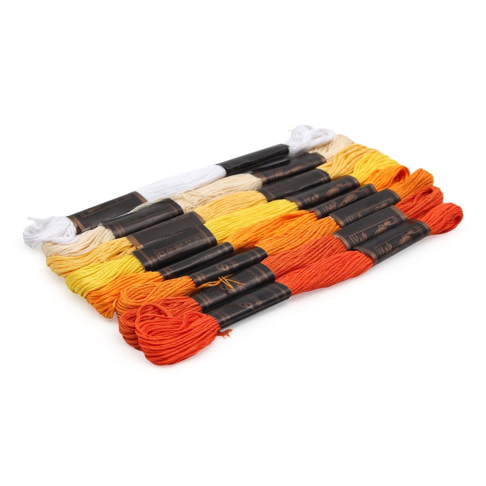 Набор мулине 8 шт / 8м Bestex, оранжевый микс (№1)