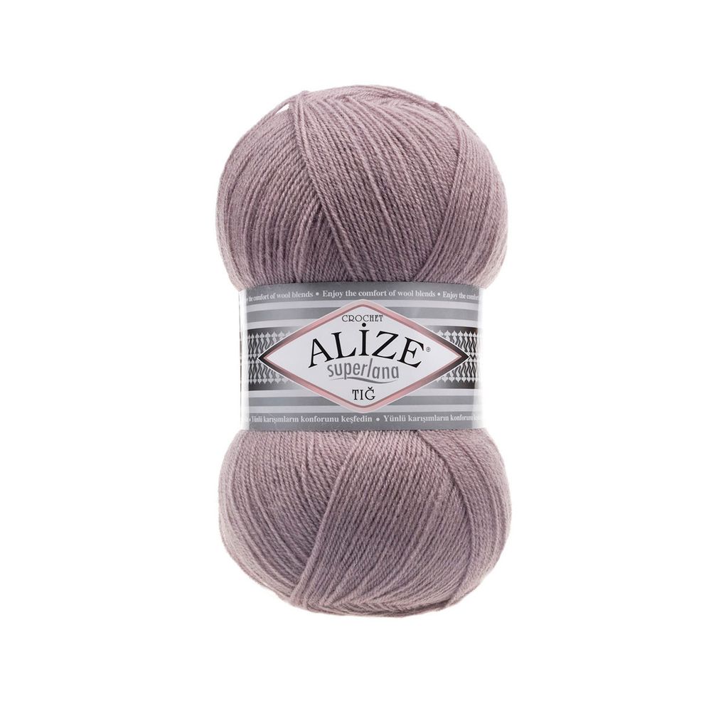 Пряжа Alize (Ализе) Superlana TIG / уп.5 мот. по 100 г, 570м, 142 темно-розовый A