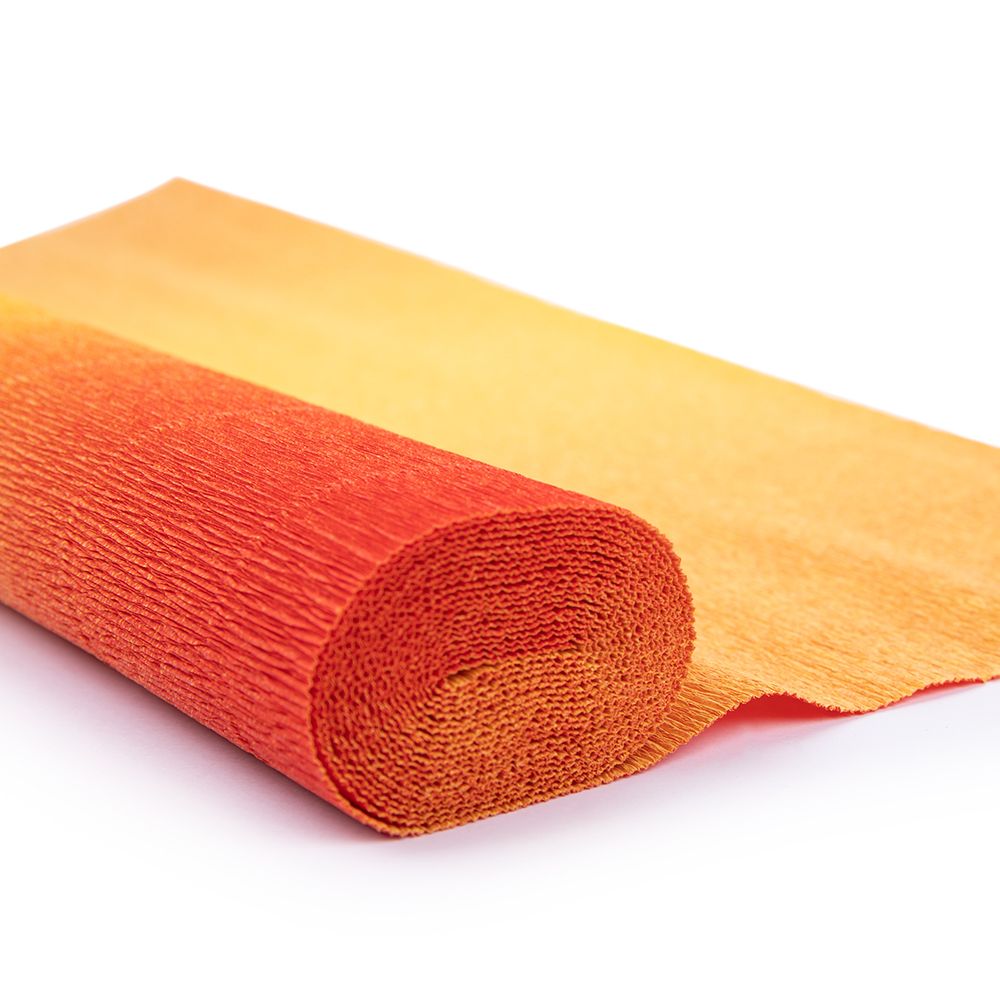 Бумага гофрированная (креповая) 180 г/м², 50 см / 2.5 м, 576/9 оранжево-желтый, Blumentag GOF-180/P