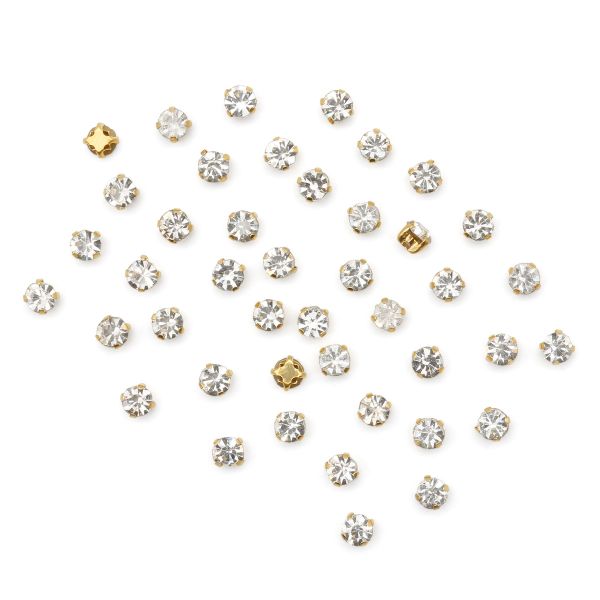 Хрустальные стразы в цапах/золото, 4мм, 50 шт/упак, Astra&Craft (прозрачный), 4AR159/166