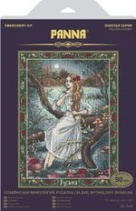 Набор для вышивания нитками Panna Золотая серия VS-7444, Славянская мифология. Русалка, 27х36.5 см