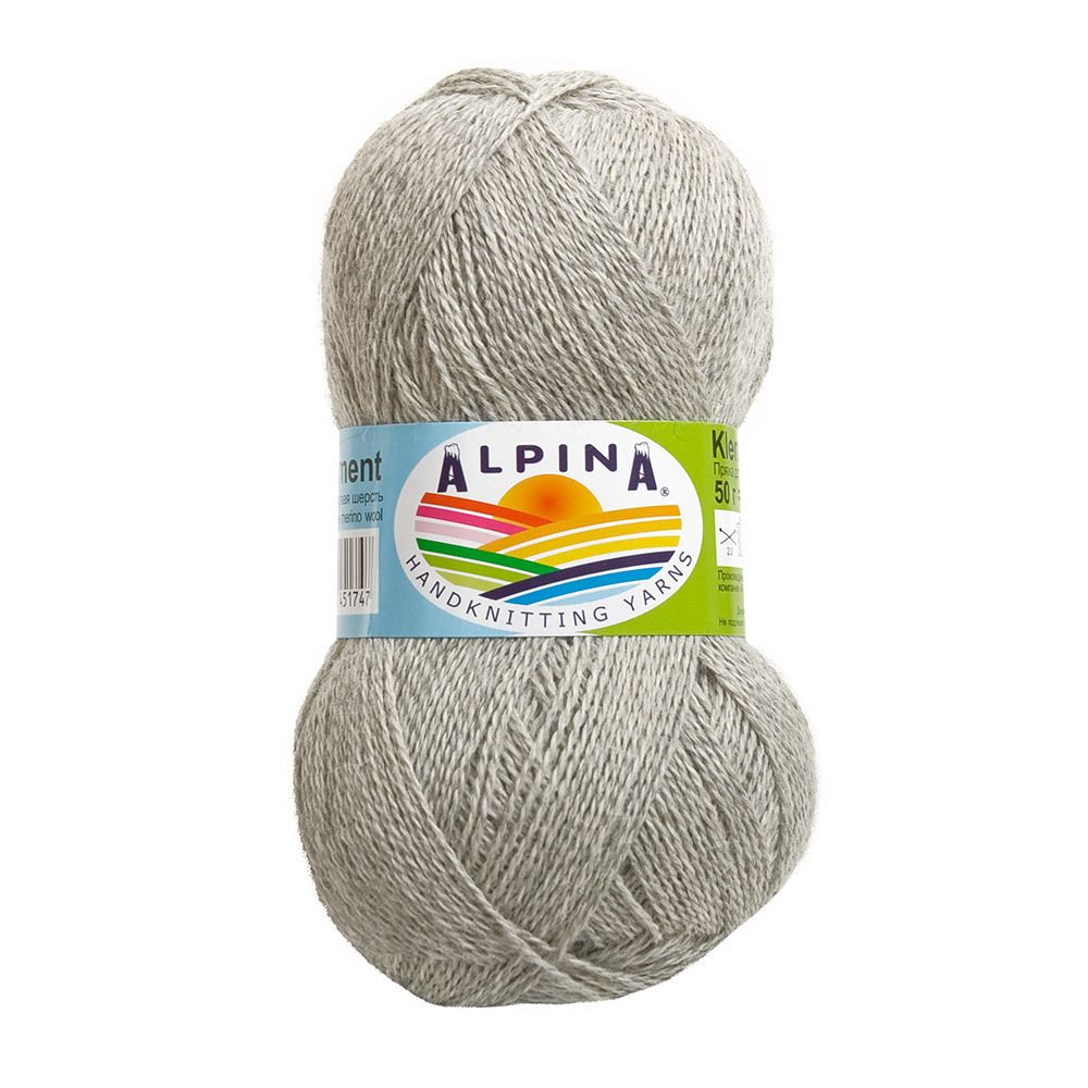 Пряжа Alpina Klement / уп.4 мот. по 50г, 300м, 03 св.серый