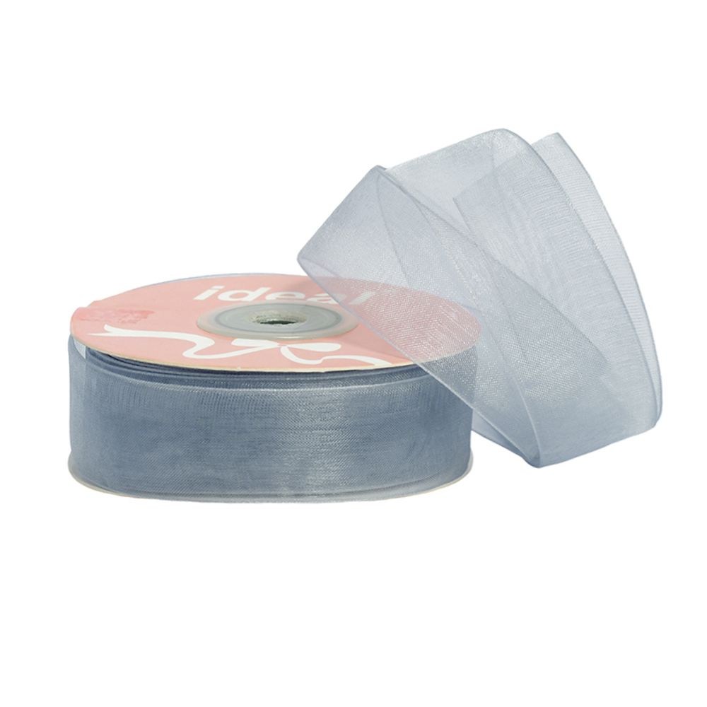 Лента капроновая (органза) 20.0 мм, 1062 серый, уп. 27,4 м