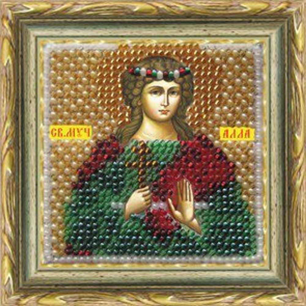 Рисунок для вышивания Вышивальная мозаика (ткань), 4040 Икона Св.мученица Алла 6,5х6,5 см