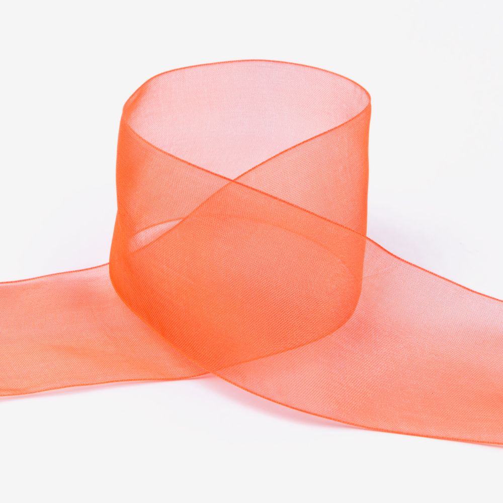 Лента капроновая (органза) 50.0 мм / 22.8±1 метра, 039 апельсин, Blitz OR-50