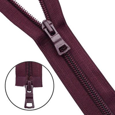 Молния спираль (витая) Т7 (7 мм) 2 зам., разъем., 90 см, 864 т.бордо, 10 шт