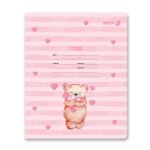 Тетрадь ученическая школьная, блёстки, A5 12 л. на скобе 65 г/м², белизна 100% 25 шт клетка, 01408 Мишутка, Светоч Т168