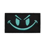 Термоаппликация Прямоугольник с улыбкой 90х50мм (G.Black (зелен-черный)), 2 шт, LA563