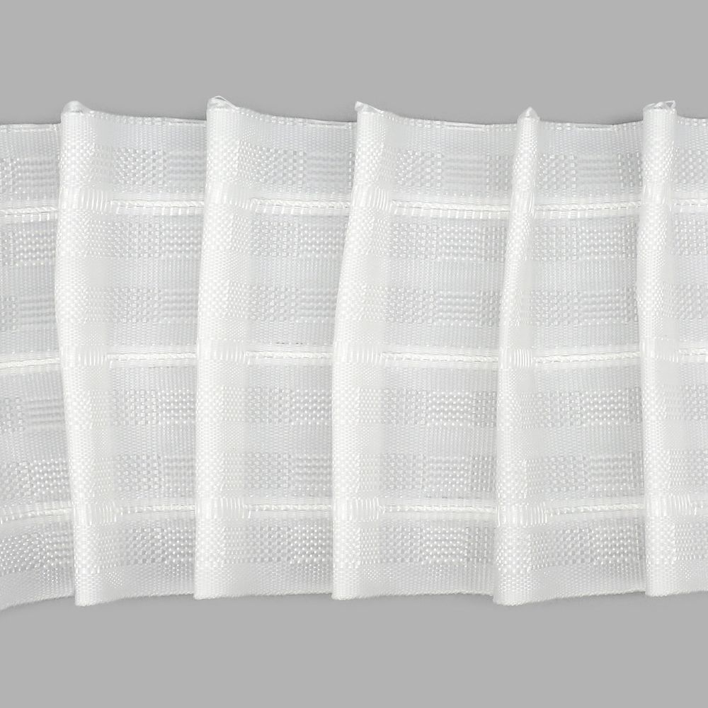 Лента (тесьма) шторная: сборка параллельная (1:2) 80 мм / 100 метров, 544813