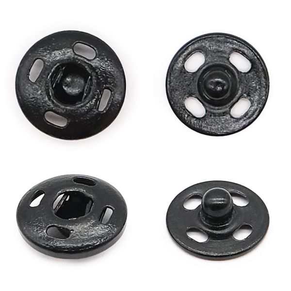 Кнопка пришивная металл ⌀12.0 мм, цв.черный Кф