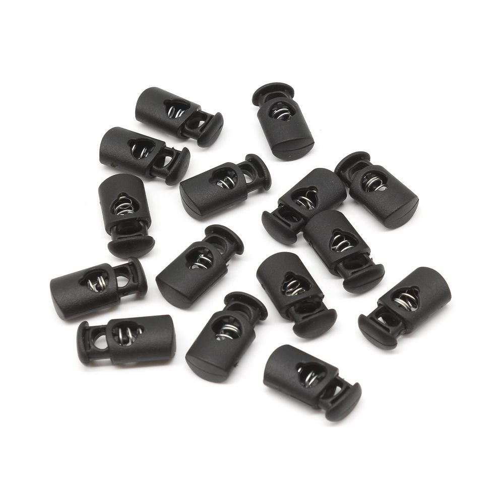 Фиксатор (зажим) для шнура пластик 1 отв., ⌀5.5 мм, 20х10 мм, цилиндр, черный, 200 шт