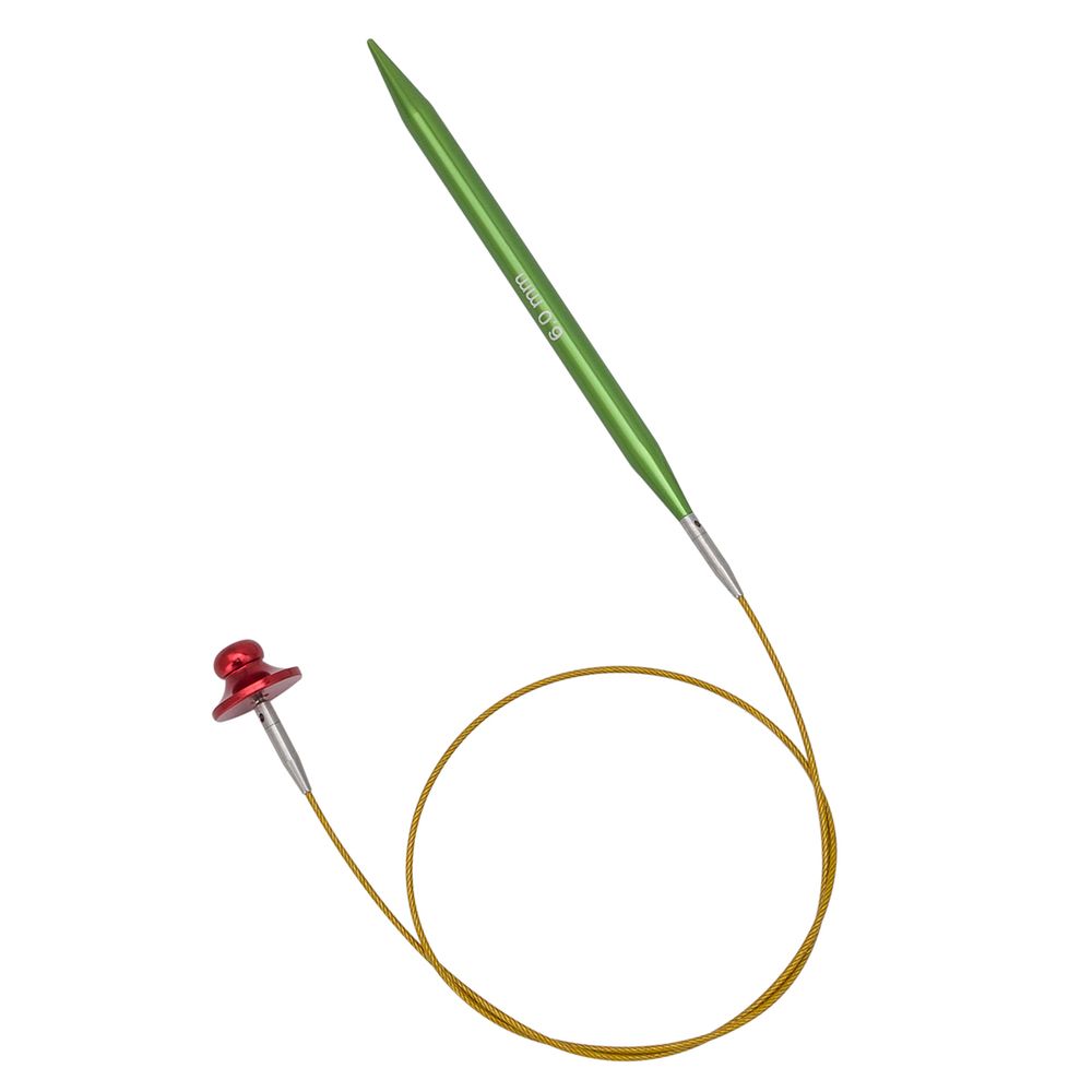 Набор съемных спиц для вязания 10см, 13 размеров (3мм-10мм), цв. зеленый, алюминий