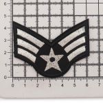 Термоаппликация Шеврон со звездой, 60х50 мм, серебристый, LA349