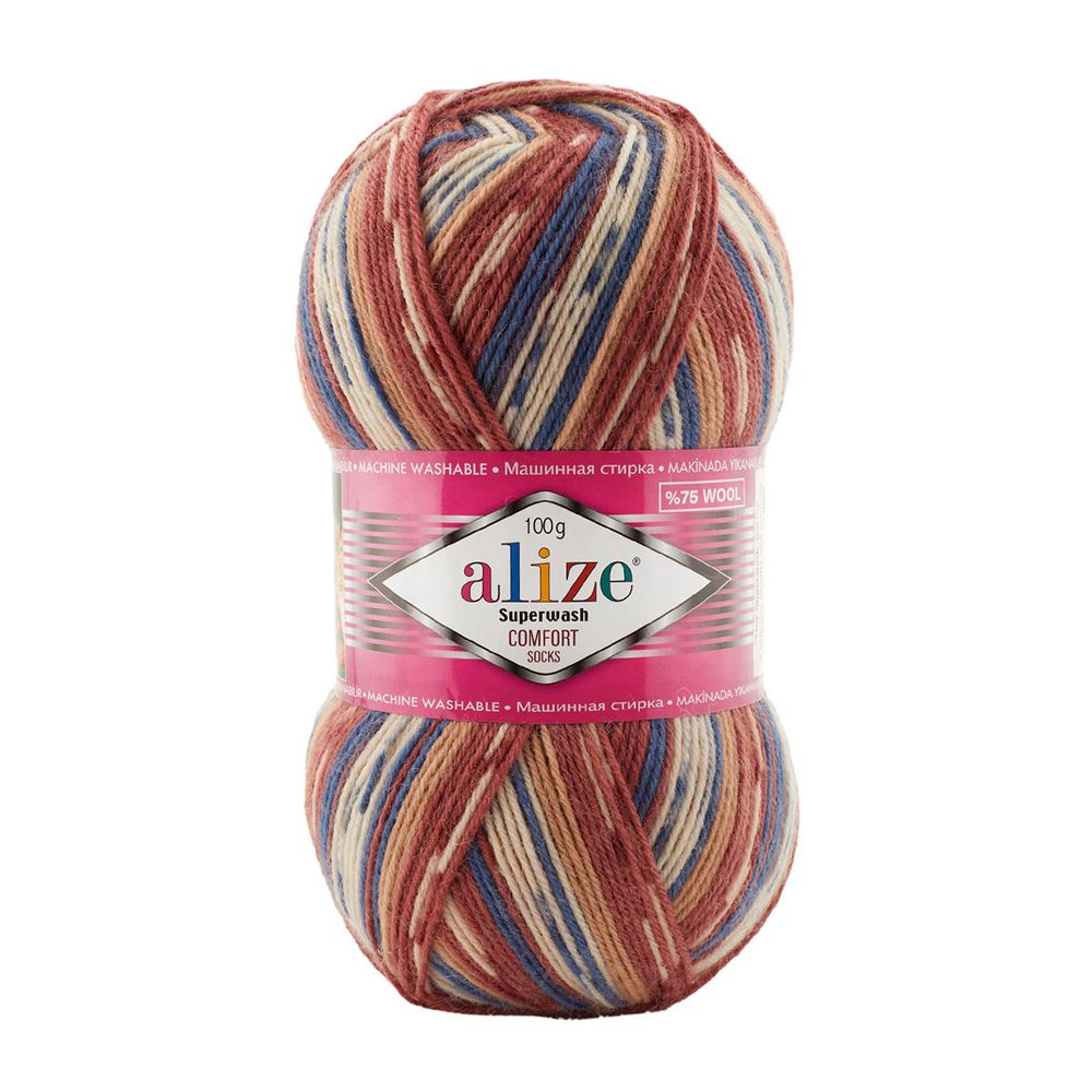Пряжа Alize (Ализе) Superwash Comfort Socks / уп.5 мот. по 100 г, 420м, 7841