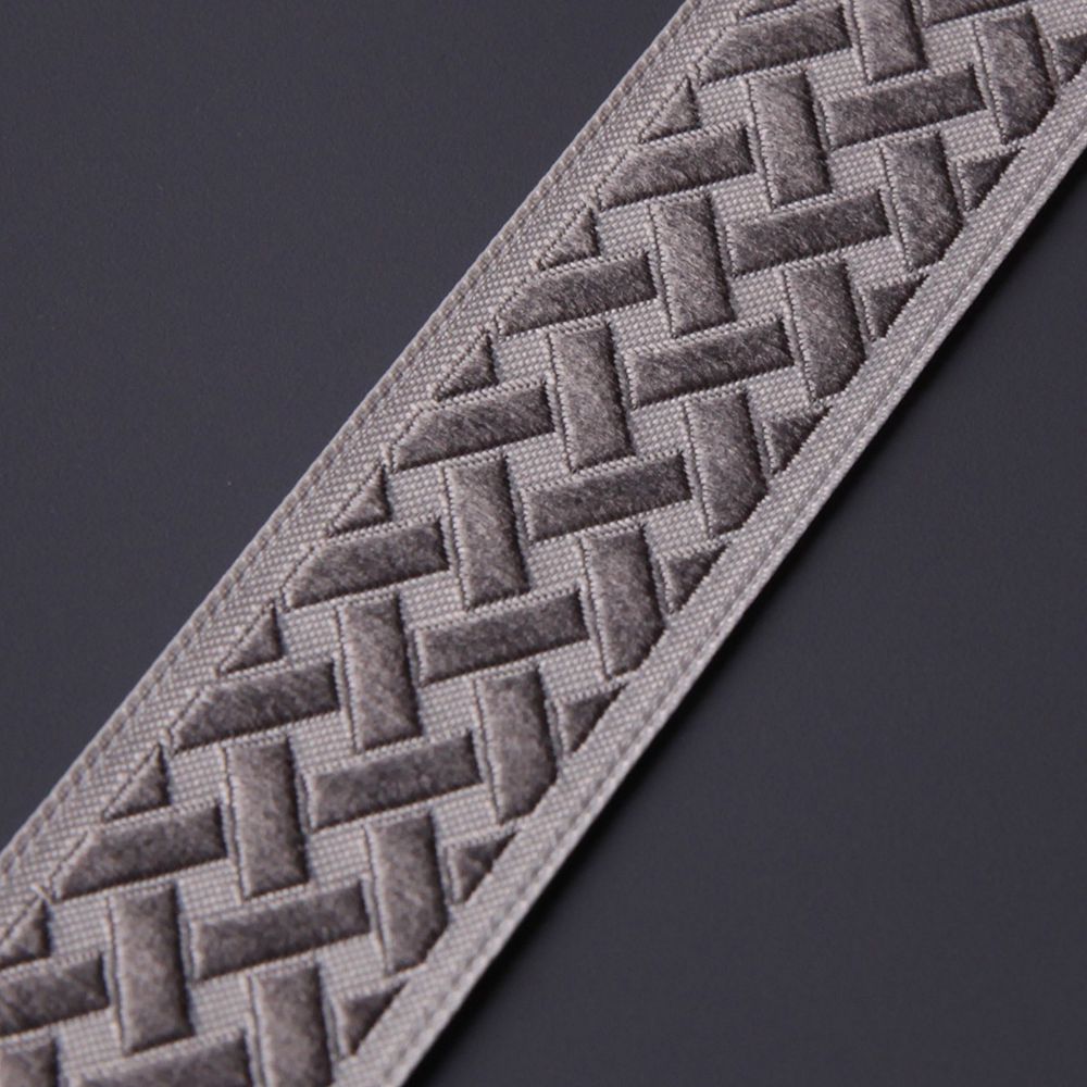 Лента (тесьма) жаккардовая 35.0 мм / 10±0.5 метров, бордюр Плетеный орнамент 35274 V4 серый