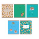 Тетрадь ученическая школьная, выборочный лак, A5 12 л. на скобе 65 г/м², белизна 100% 25 шт клетка, 01405 КапиВажный, Светоч Т87