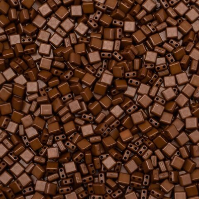 Бусины пластик 6х6х3 мм, 50 г, с двойным отверстием, плоский квадрат, 15 коричневый, Astra&Craft 7429