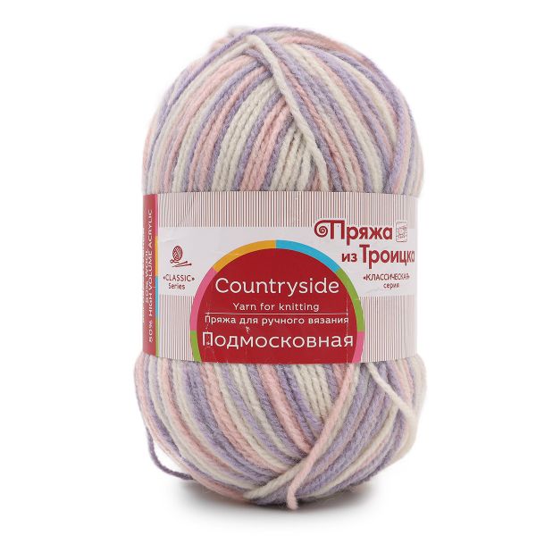 Пряжа Троицкая Подмосковная принт секционный / уп.10 мот. по 100 г, 250 м, 2610 секционный