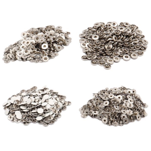 Кнопка Альфа (S-образная) ⌀10.0 мм, ≈1440 шт, МЕТАЛЛ, эмаль, 102 молочный матовый + отв.части никель, ВТ-2, NEW STAR