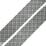 Лента атласная с рисунком Пересечение 45.0 мм / 3 метра, серый, Globus