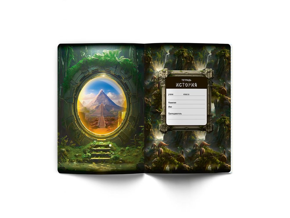 Тетрадь со справочным материалом Эволюция, глянцевая ламинация, A5+ 48 л. на скобе 65 г/м², белизна 100%, 10 шт, клетка, 00880 История, Светоч 48Т5