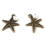 Подвеска металлическая морская звезда 2 шт в упак, Астра