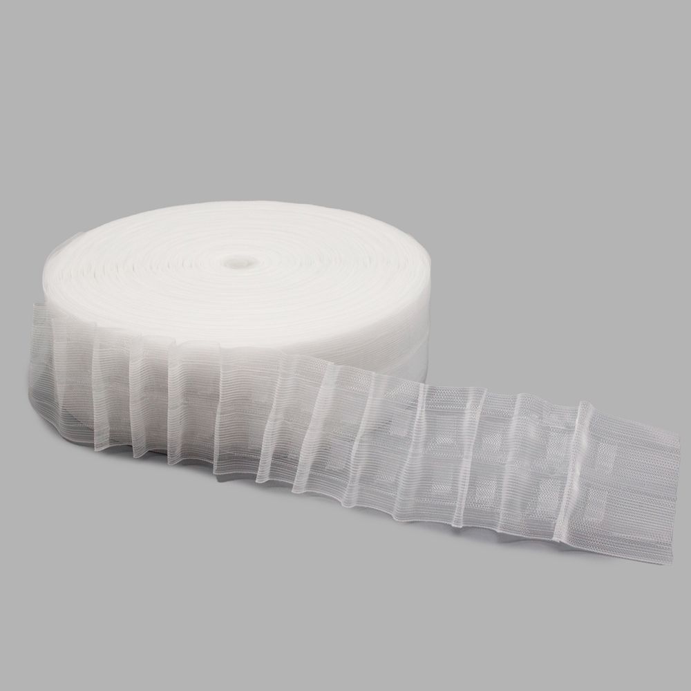 Лента (тесьма) шторная: сборка параллельная (1:2) 60 мм / 100 метров, S090439