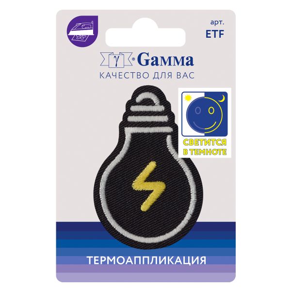 Термоаппликация №05, 1 шт, 02-506 Лампочка 6.5х4.3 см, Gamma ETF