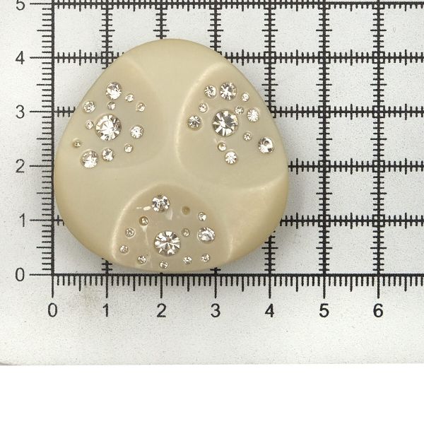 Пуговицы на ножке пальтовые со стразом (пластик) 676415 (опал), 4 шт