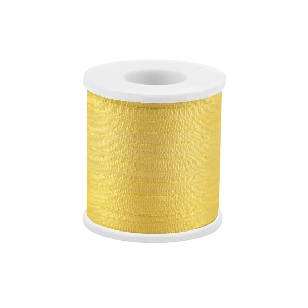 Лента (тесьма) шелковая 4.0 мм / 45.5±0.5 метров, №021 желтый, Gamma SR-4