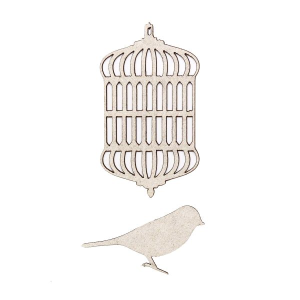 Заготовка из картона Клетка с птичкой, 2 шт, Астра