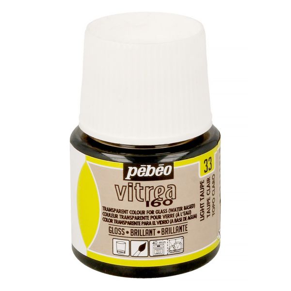Краска по стеклу (под обжиг) глянцевая Vitrea 160, 45 мл, 111033 св.бежевый, Pebeo