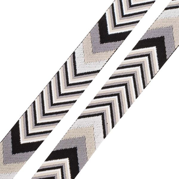 Стропа (ременная лента) 38 мм / 3 метра, [40 г/пог.м], с принтом 2-сторонняя, D147 серый/черный, 3Al354