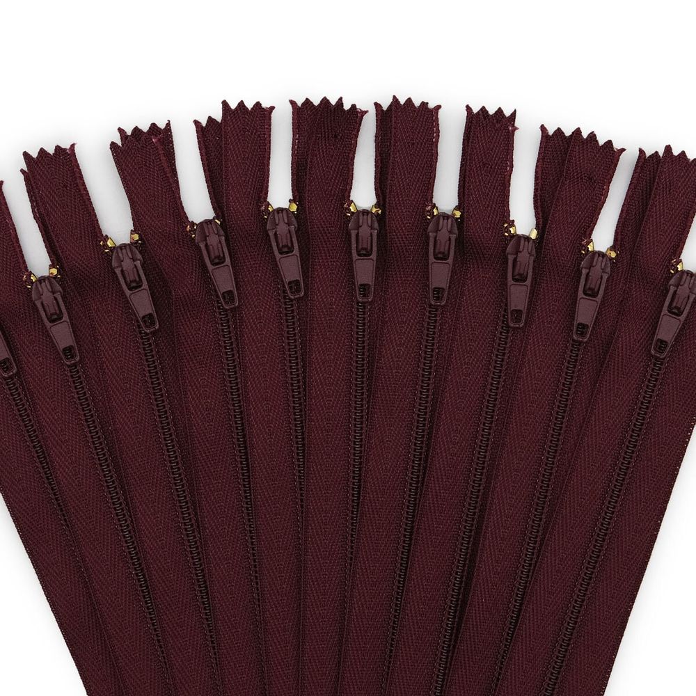 Молния спираль (витая) брючная Arta Т4 (4 мм) 1 зам., н/раз., 20 см, цв. 021 бордовый, уп.10 шт