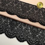 Кружево эластичное (стрейч) 110 мм, 40992PP цв.черный уп.25м, Kruzhevo
