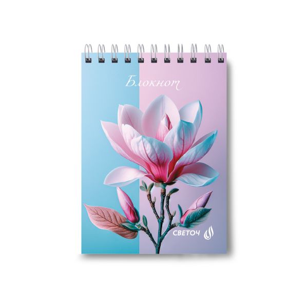 Блокнот на гребне A6 60 л., 4 шт, клетка, Умиление 01219, Светоч Б120