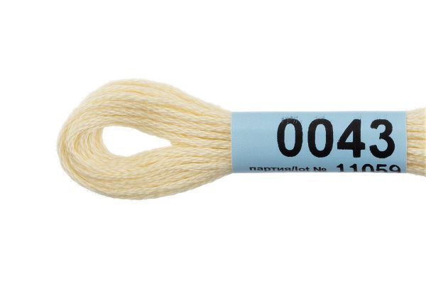 Мулине Gamma 100% хлопок, цв.0043 бл.желтый, 24 мотка по 8 метров