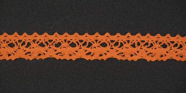 Кружево вязаное (тесьма) 16 мм цв. оранжевый, AF-093-083, Alfa, 25 м