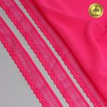 Кружево эластичное (стрейч) 25 мм, 8028, цв.A1402 розовый неон уп.50м, Kruzhevo