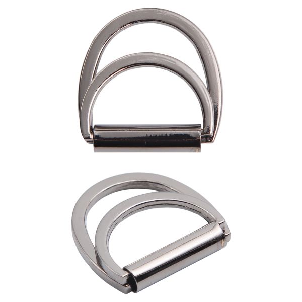 Полукольцо двойное металл внутр. 15 мм (внешн. 22х22 мм), 2 шт, металл, олово черный никель, MT-1852