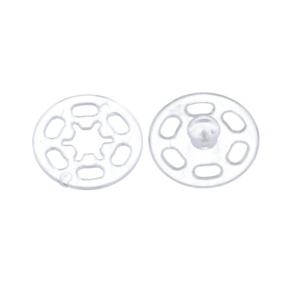 Кнопка пришивная пластик ⌀15 мм, 10 шт, 03 прозрачный, Gamma PKL-15