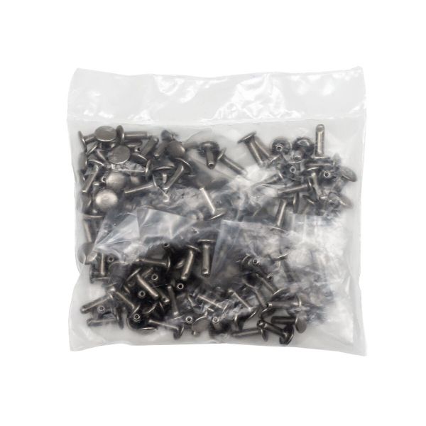 Хольнитены сумочные ⌀7 мм, h=9 мм, двухсторонние, BIG, темное серебро, 100 шт